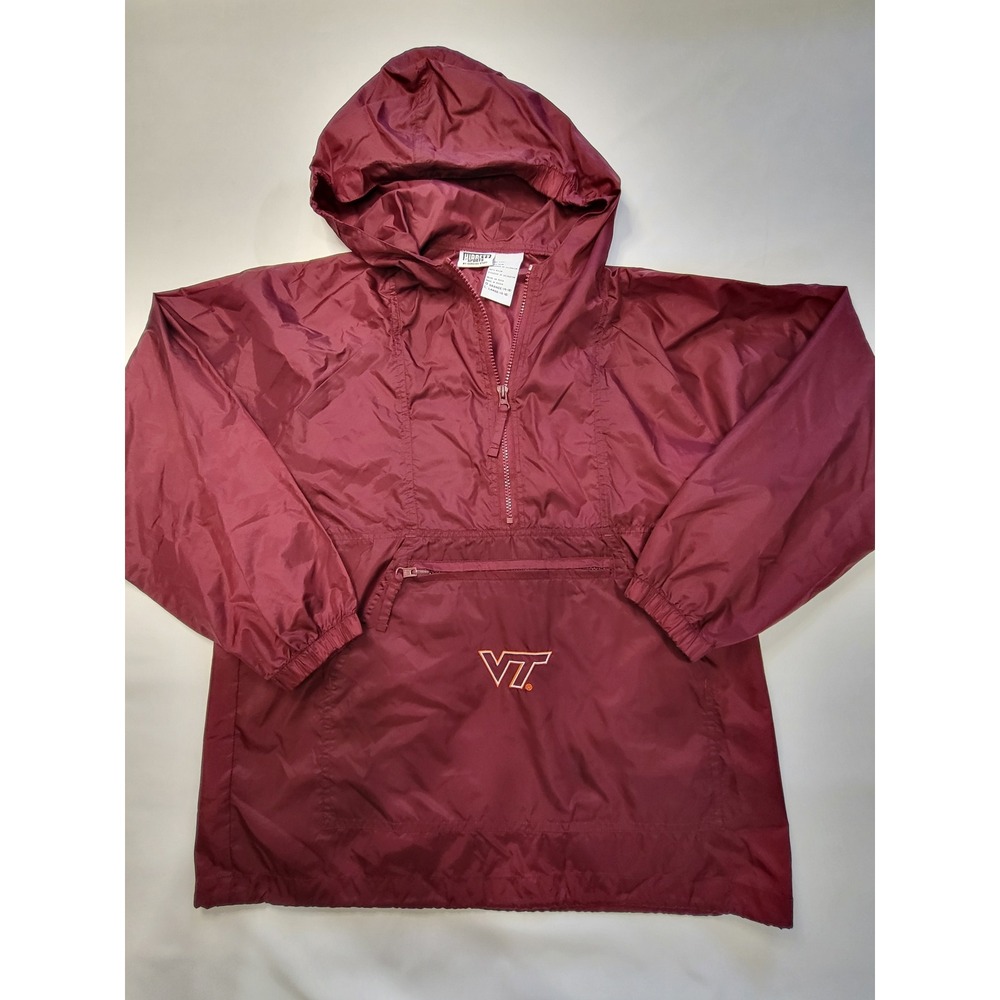 Hibbett Sports Virginia Tech Hokies Maroon Windbreaker Jacket Kids Large 14-16